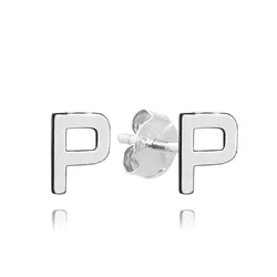 MINET Stříbrné náušnice písmeno "P"