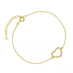 OLIVIE Stříbrný náramek SRDCE GOLD 5196