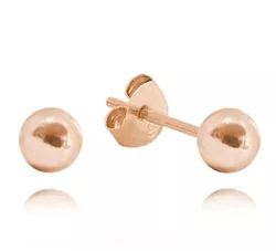 MINET Rose gold stříbrné náušnice KULIČKY 5 mm