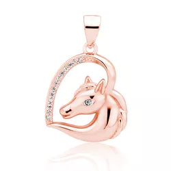OLIVIE Stříbrný ROSE přívěsek KŮŇ V SRDCI 4653