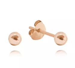 MINET Rose gold stříbrné náušnice KULIČKY MALÉ 3 mm