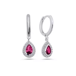 OLIVIE Stříbrné náušnice KAPKA RUBY 7148