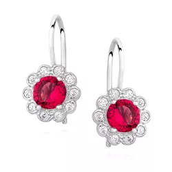 OLIVIE Dětské stříbrné náušnice RUBY 1632