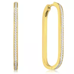 MINET Pozlacené stříbrné náušnice v italském stylu s bílými zirkony