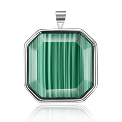 OLIVIE Stříbrný přívěsek GREEN NATURAL MALACHIT 6012