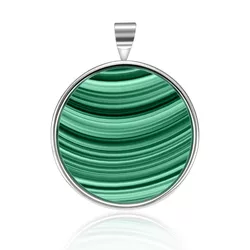 OLIVIE Stříbrný přívěsek GREEN NATURAL MALACHIT 6016