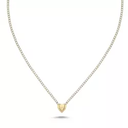 OLIVIE Stříbrný luxusní náhrdelník SRDCE GOLD 7239