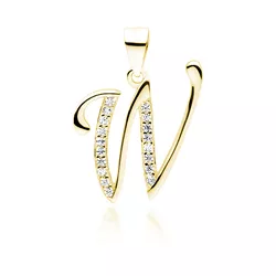 OLIVIE PÍSMENO W stříbrný přívěsek GOLD 5325