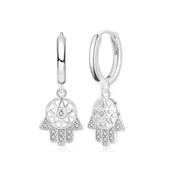 Stříbrné náušnice HAMSA 8262