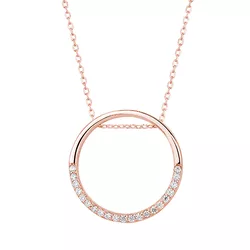 OLIVIE Stříbrný náhrdelník KRUH ROSE 4537